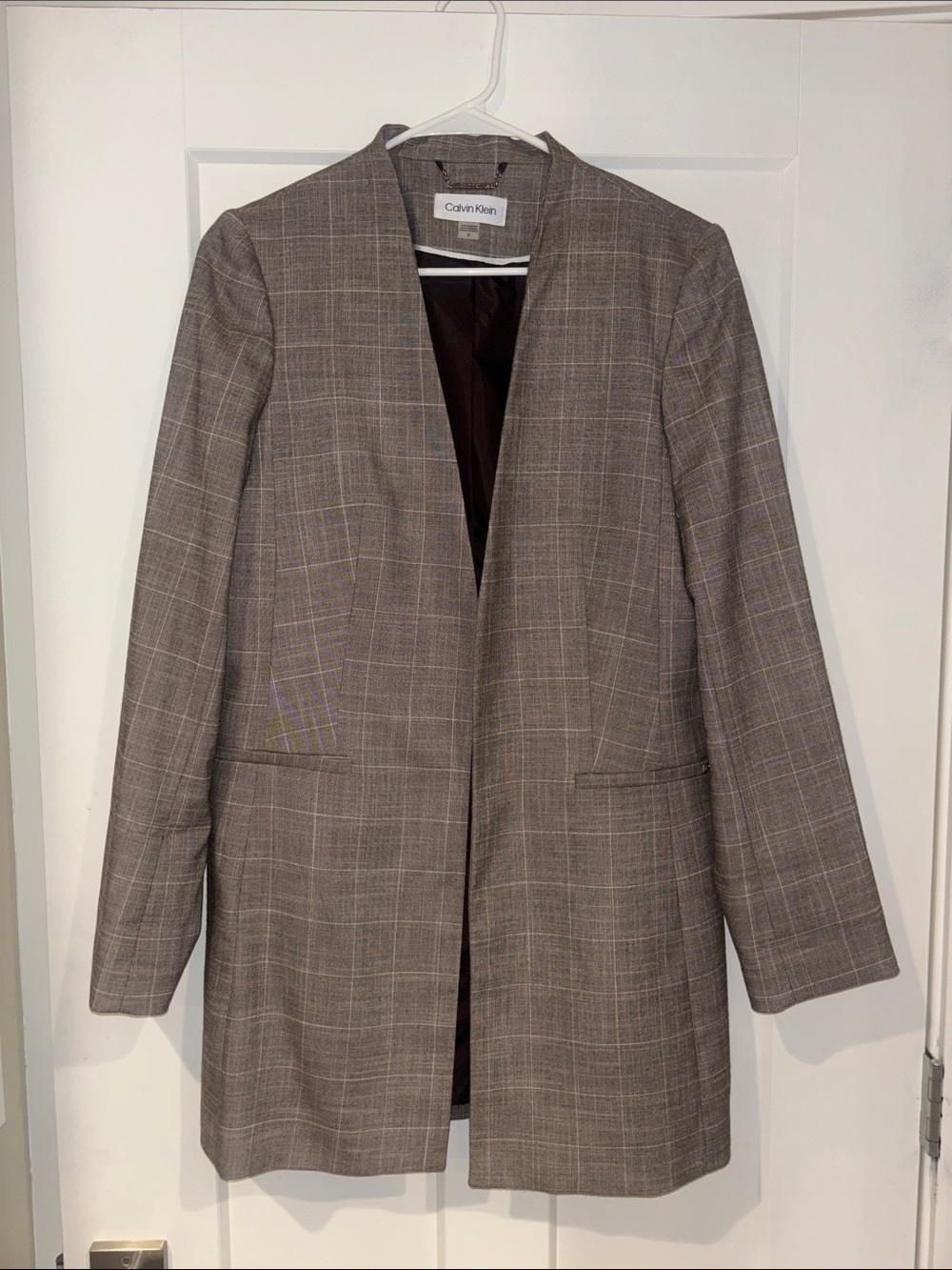 Calvin Klein Plaid Brown Blazer
